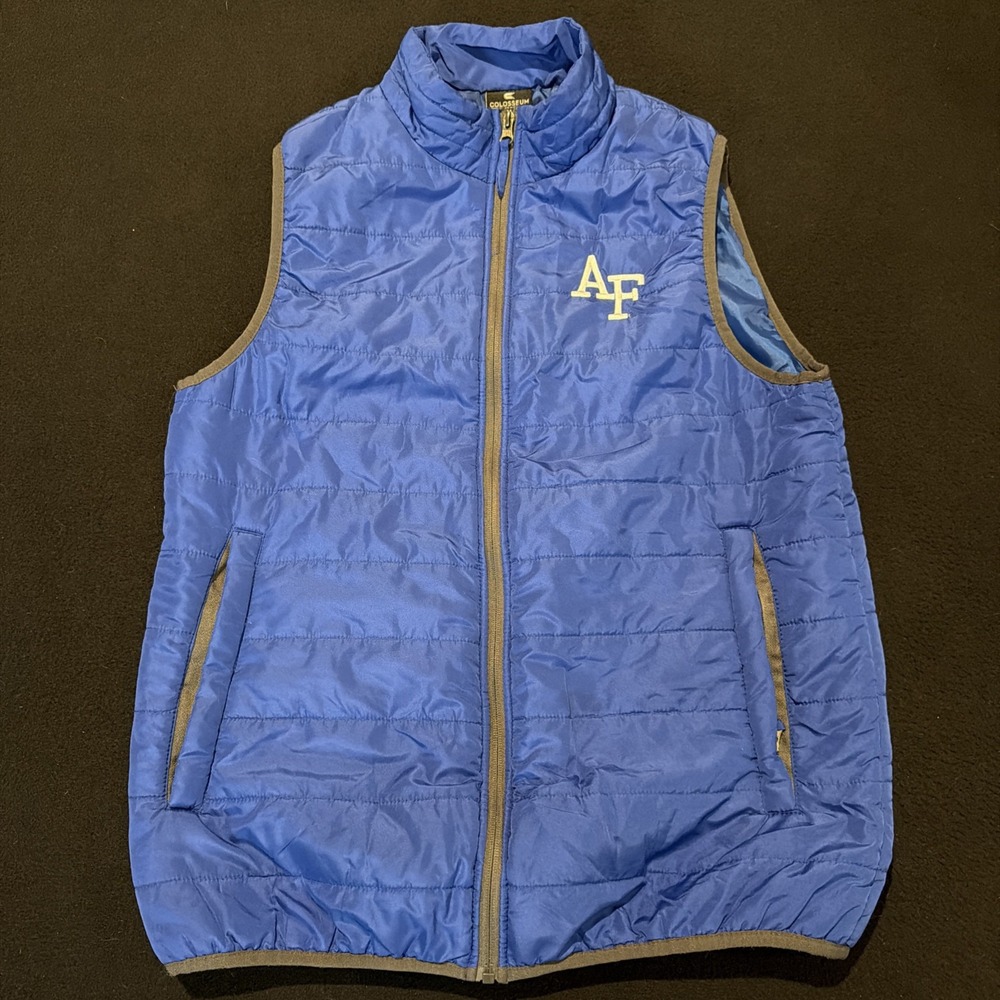 Air Force Falcons Colosseum Puffer Vest Embroidered Letters Mens Medium